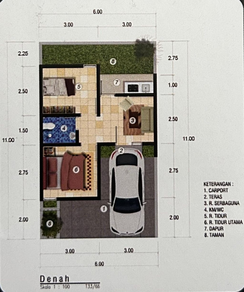 foto denah rumah tipe 33 Phase 1 perumahan GRAHA KUSUMA