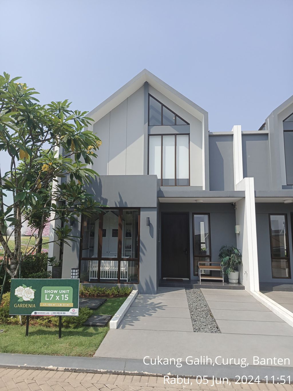 foto tampak rumah tipe GARDENIA 2/15 perumahan PARAMOUNT PETALS TAHAP 1