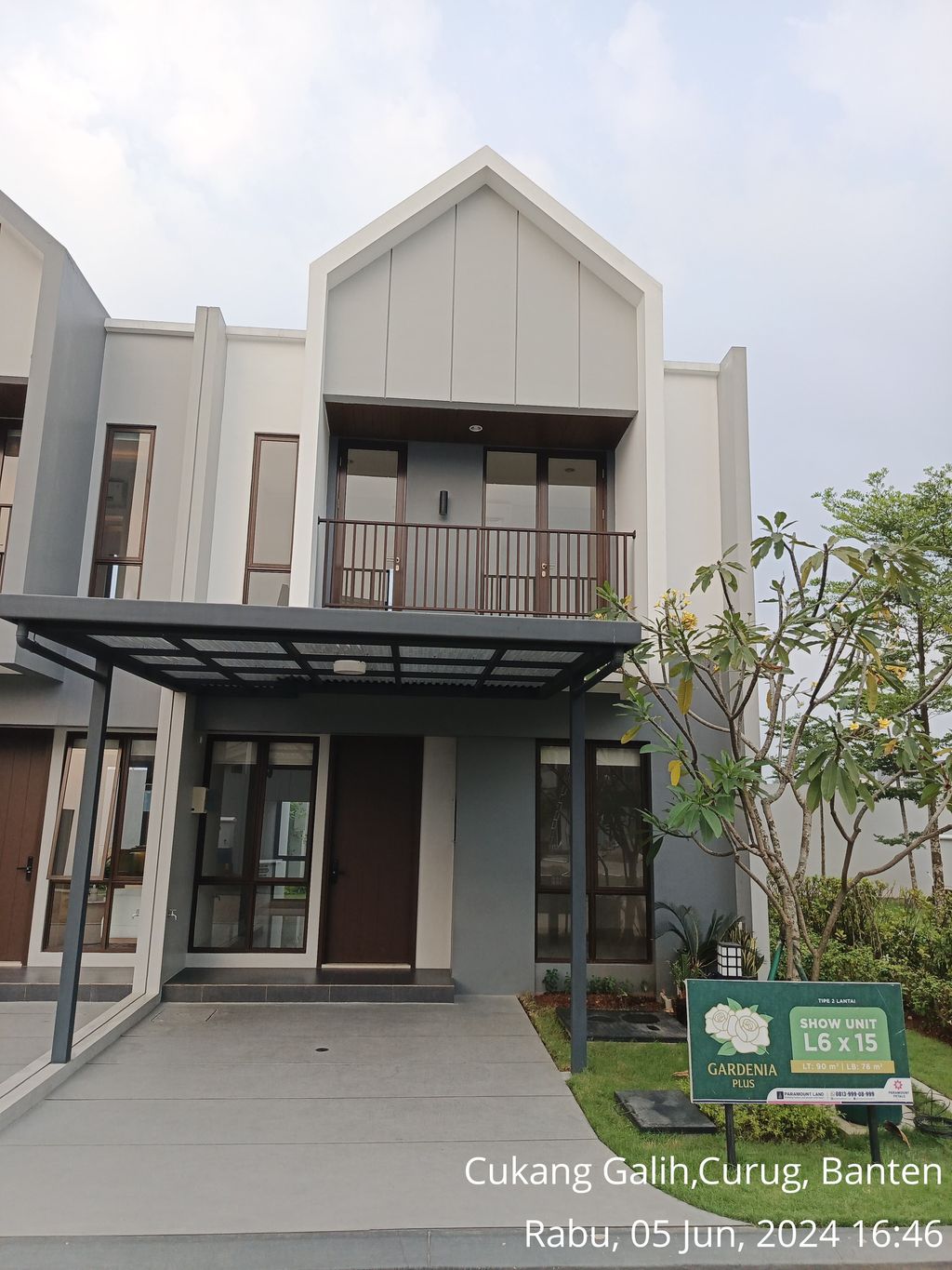 foto tampak rumah tipe GARDENIA 2/07 perumahan PARAMOUNT PETALS TAHAP 1