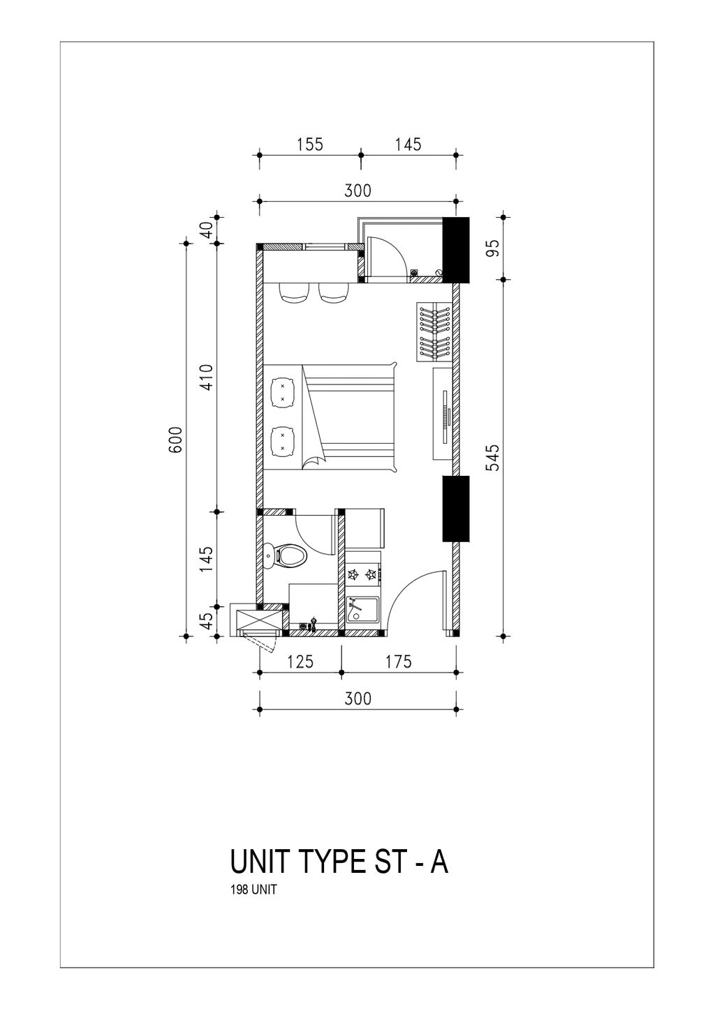 foto denah rumah tipe EKKI - STA perumahan APARTEMEN PODOMORO GOLF VIEW