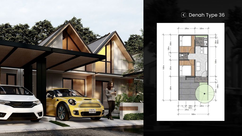 foto denah rumah tipe 36/66 perumahan NARA RESIDENCE