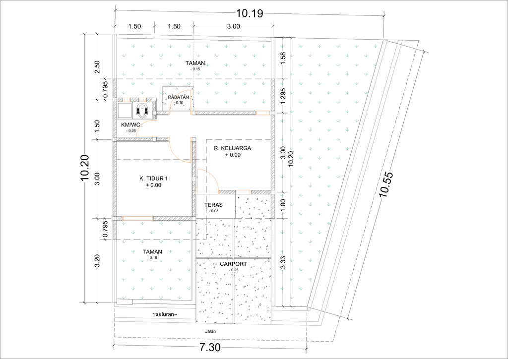 foto denah rumah tipe D10-1 (2024) perumahan Kepuren Residence (Kepuren)