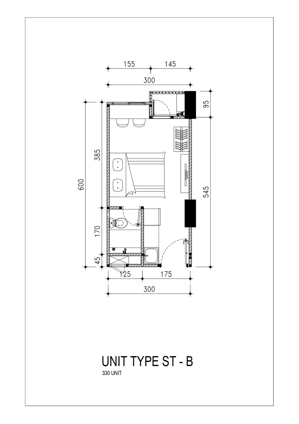 foto denah rumah tipe EKKI - STB perumahan APARTEMEN PODOMORO GOLF VIEW