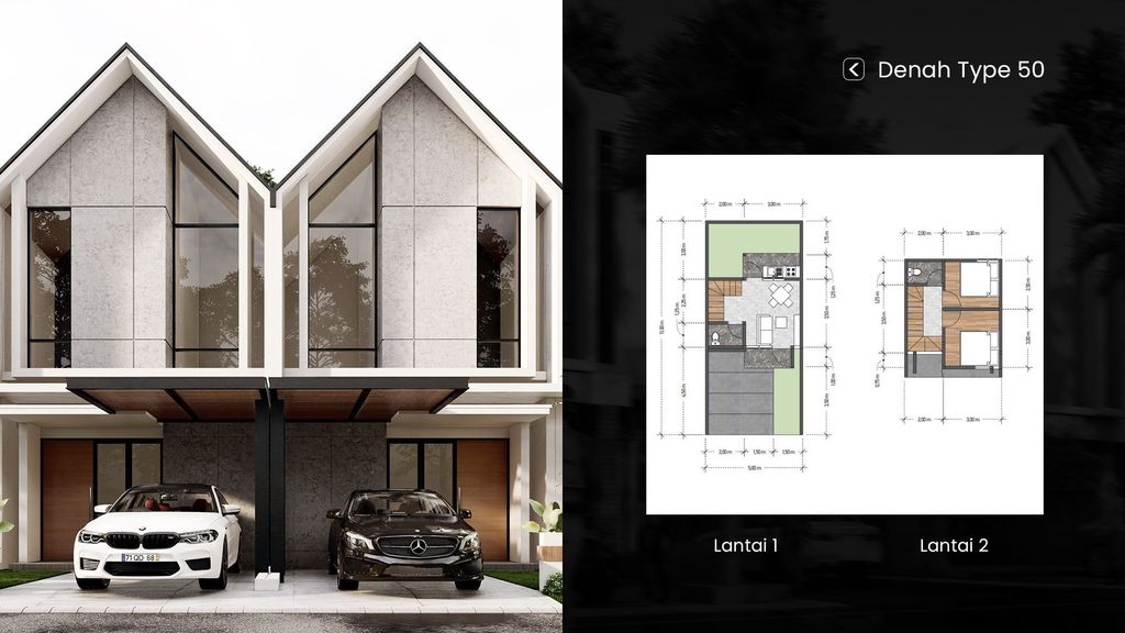 foto denah rumah tipe 50/60 perumahan NARA RESIDENCE
