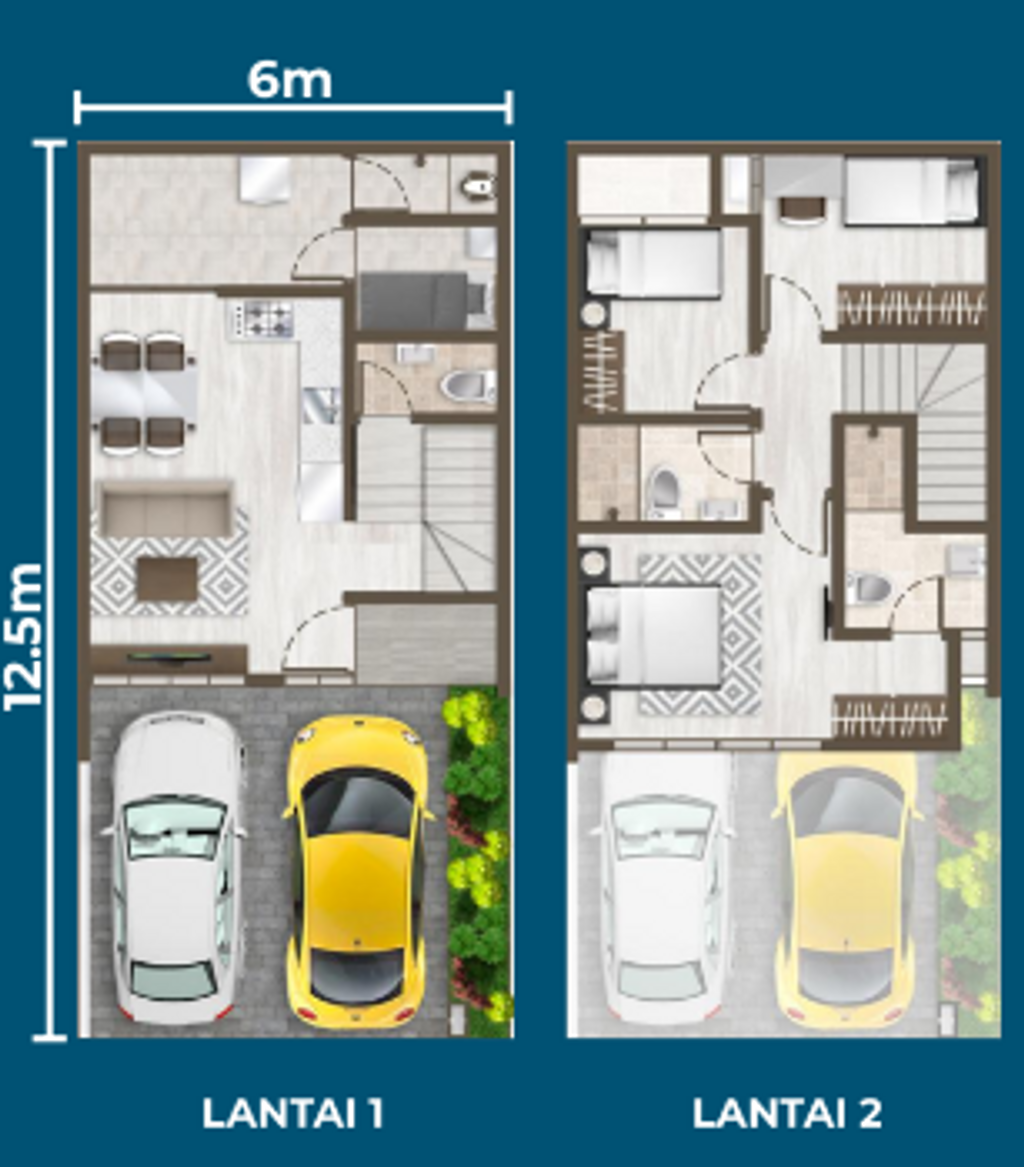 foto denah rumah tipe RUBY HOEK perumahan DISTRIK 17 & 19 ( CLUSTER DENVER)