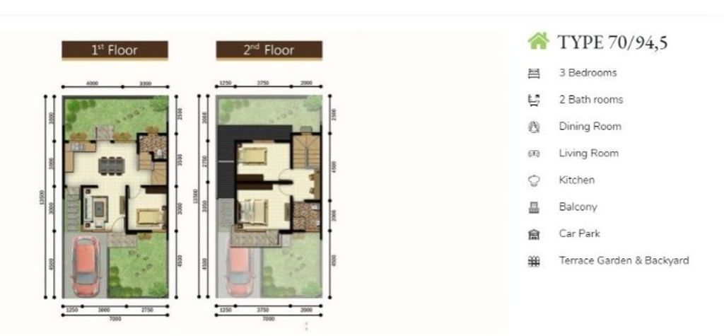 foto denah rumah tipe NA 2 - 055 perumahan SERPONG NATURA CITY