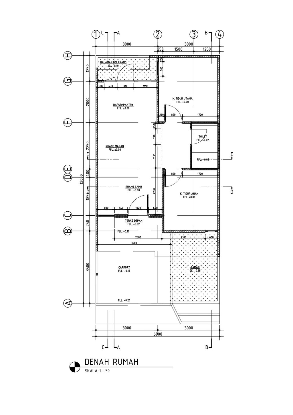 foto denah rumah tipe 45/72 Anna premium perumahan MUSTIKA PARK PLACE