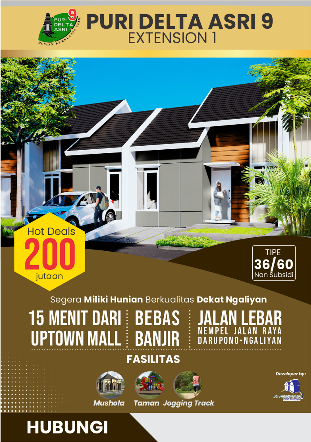 foto tampak rumah tipe 36/60 perumahan PURI DELTA ASRI 9 EXTENTION