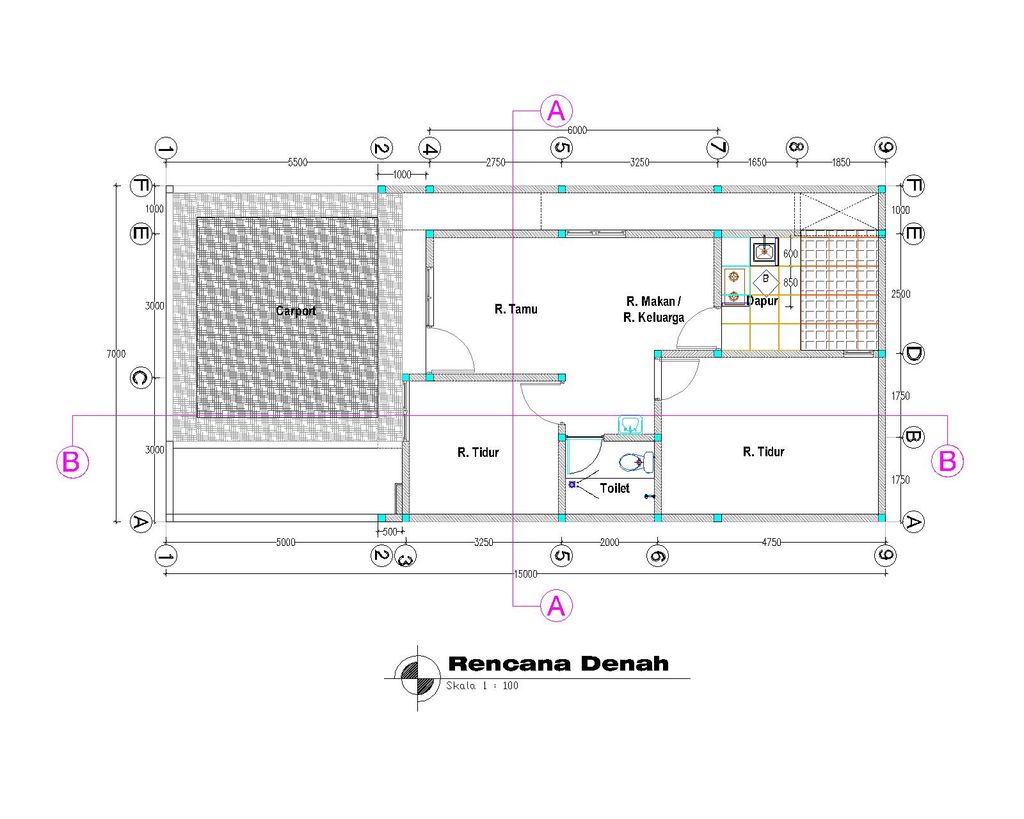 foto denah rumah tipe SAPPHIRE C perumahan BULAN TERANG UTAMA DAN KAWASAN NEW CITY MALANG