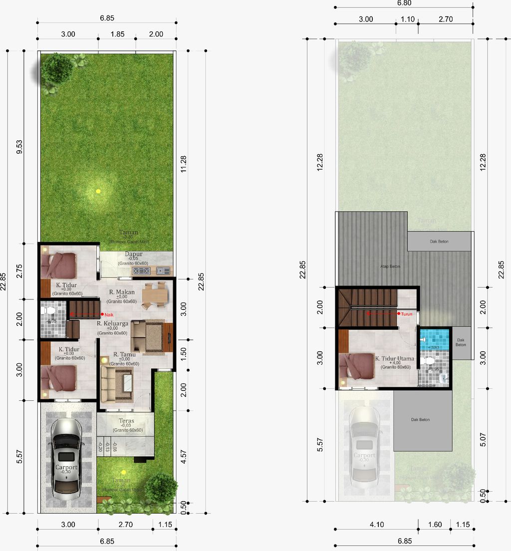 foto denah rumah tipe RSR - 75 perumahan royal sedayu residence