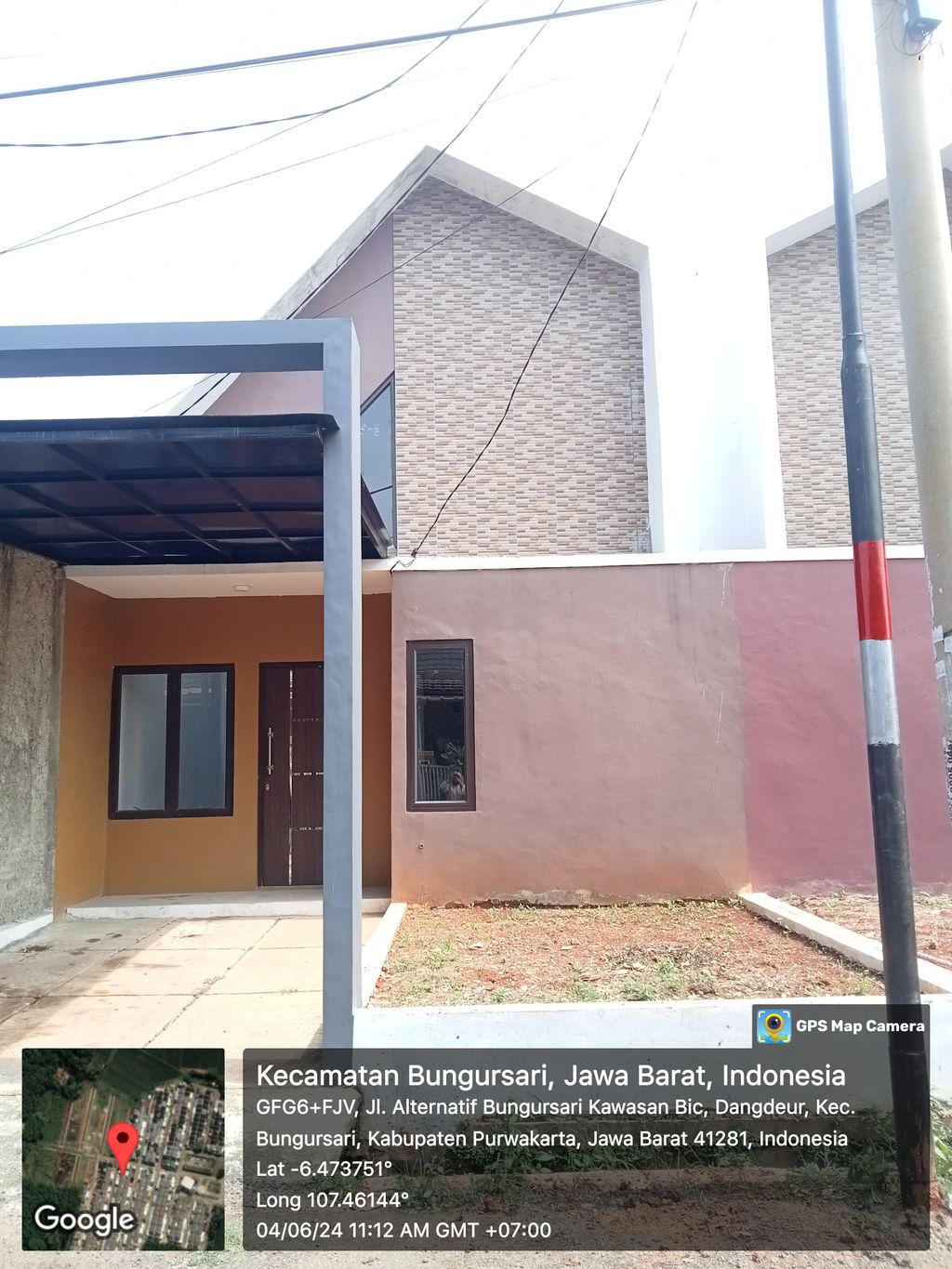foto tampak rumah tipe 45/118 perumahan Bumi Purwa Raya Dangdeur Tahap II