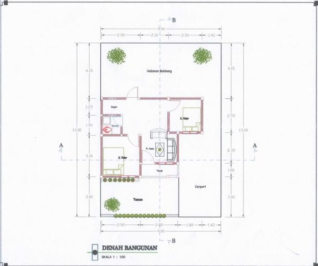 foto denah rumah tipe 38 perumahan KANDANG MAS RECIDENCE