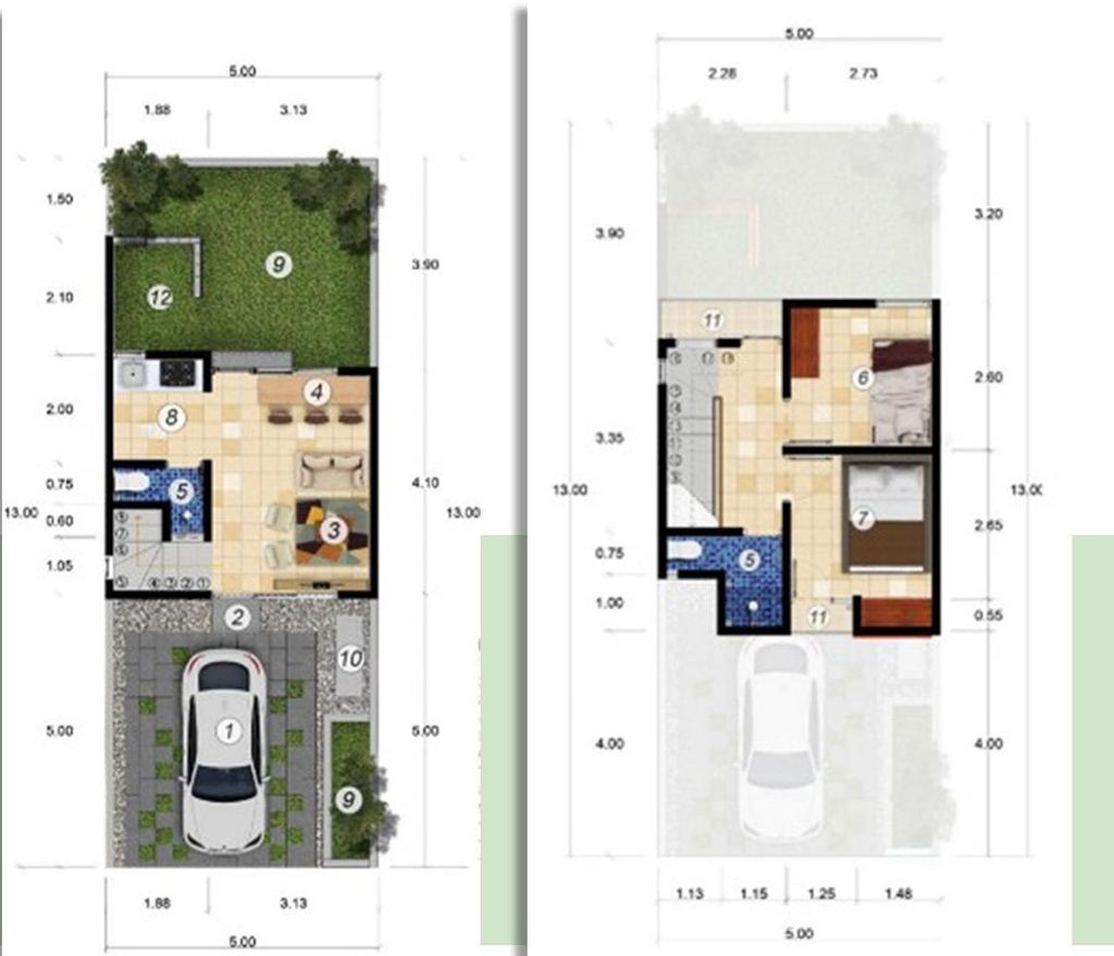 foto denah rumah tipe QBIX 50/65 A perumahan BERNADY LAND SLAWU