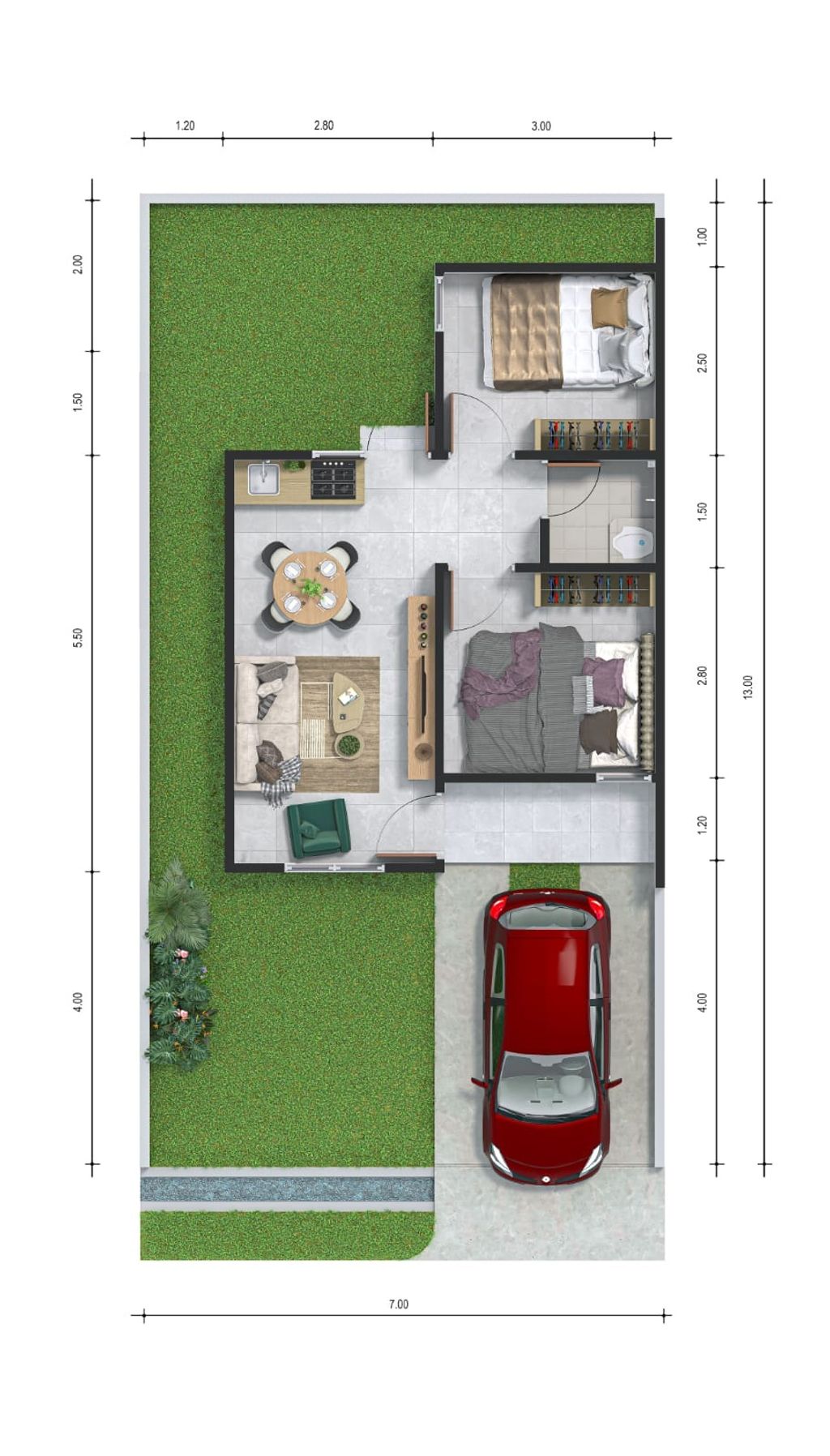 foto denah rumah tipe Viola Premium perumahan CitraRaya City Cluster Bukit Cempaka