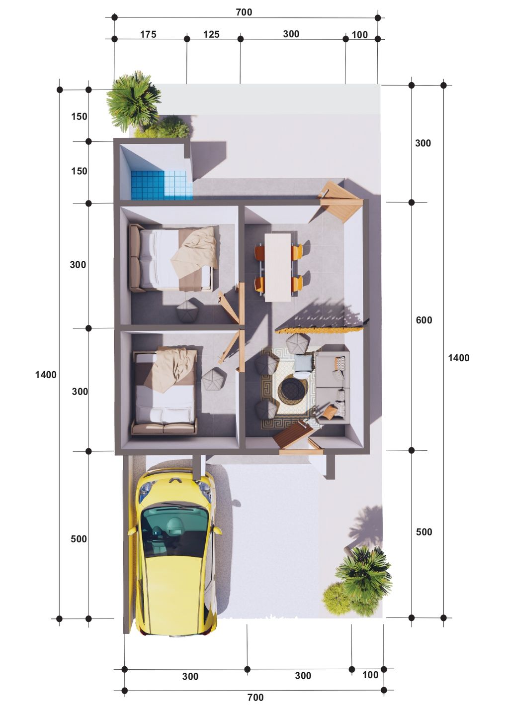 foto denah rumah tipe 36 perumahan AL-IKHLAS TOWNHOUSE MAJENE