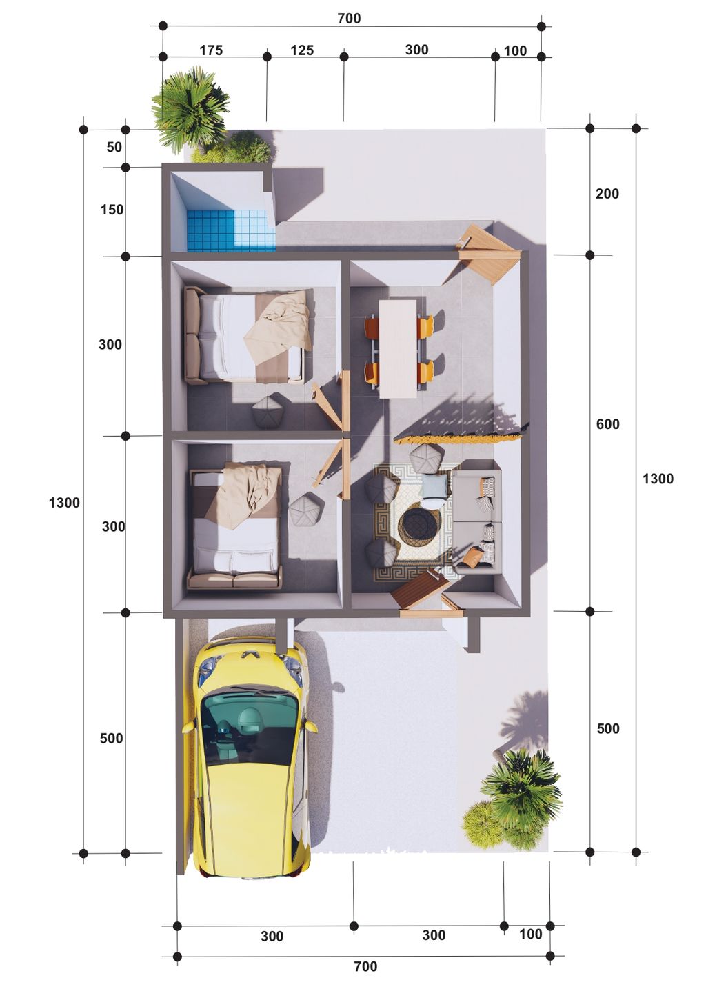 foto denah rumah tipe 36 perumahan AL-IKHLAS TOWNHOUSE MAJENE