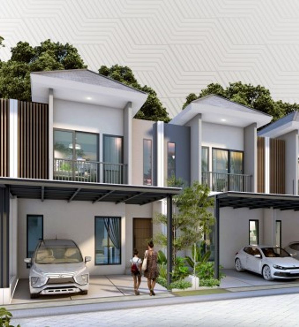 foto tampak rumah tipe P AVENUE 56 HOOK perumahan PANDANARAN AVENUE