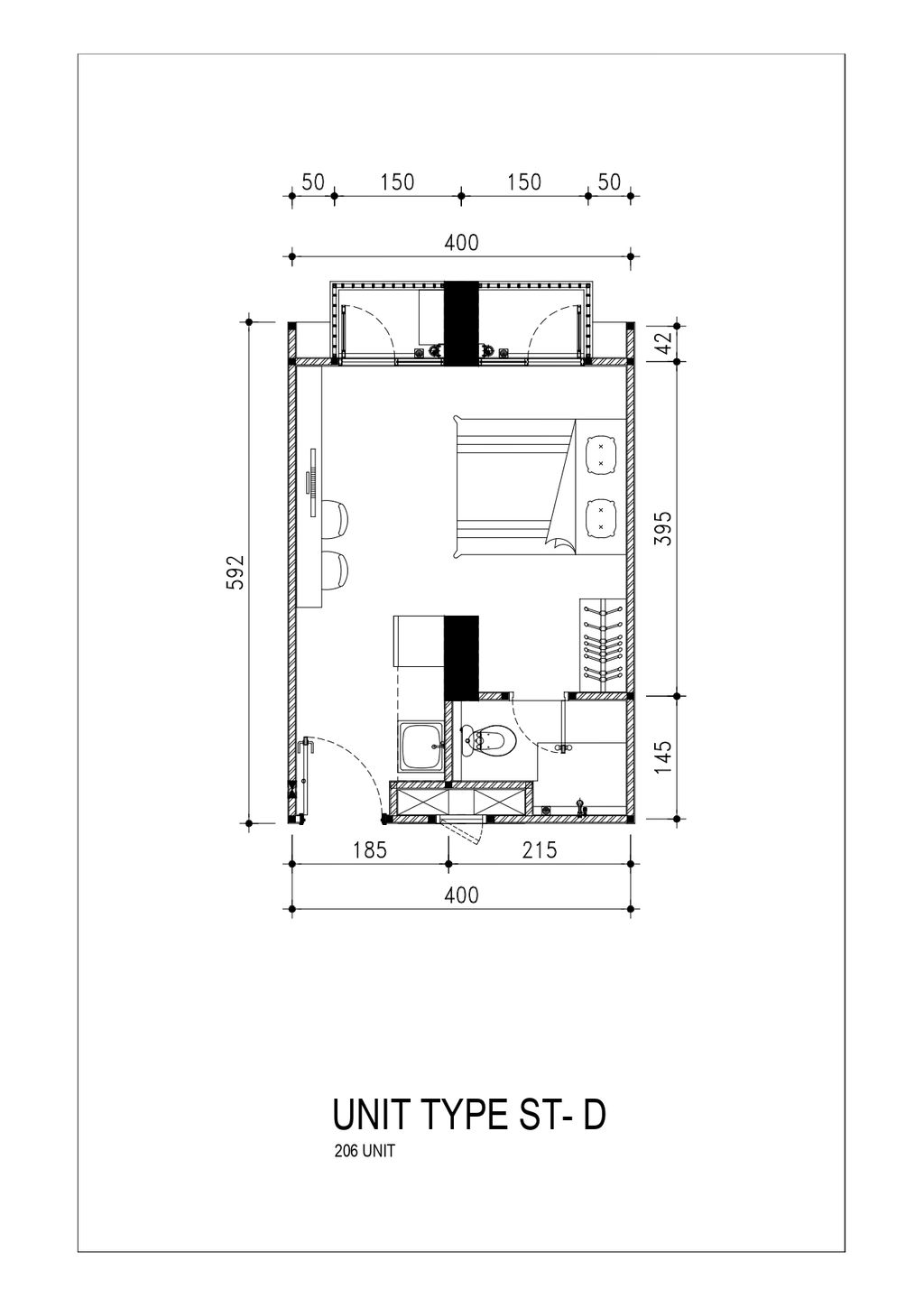 foto denah rumah tipe EKKI - ST-D perumahan APARTEMEN PODOMORO GOLF VIEW