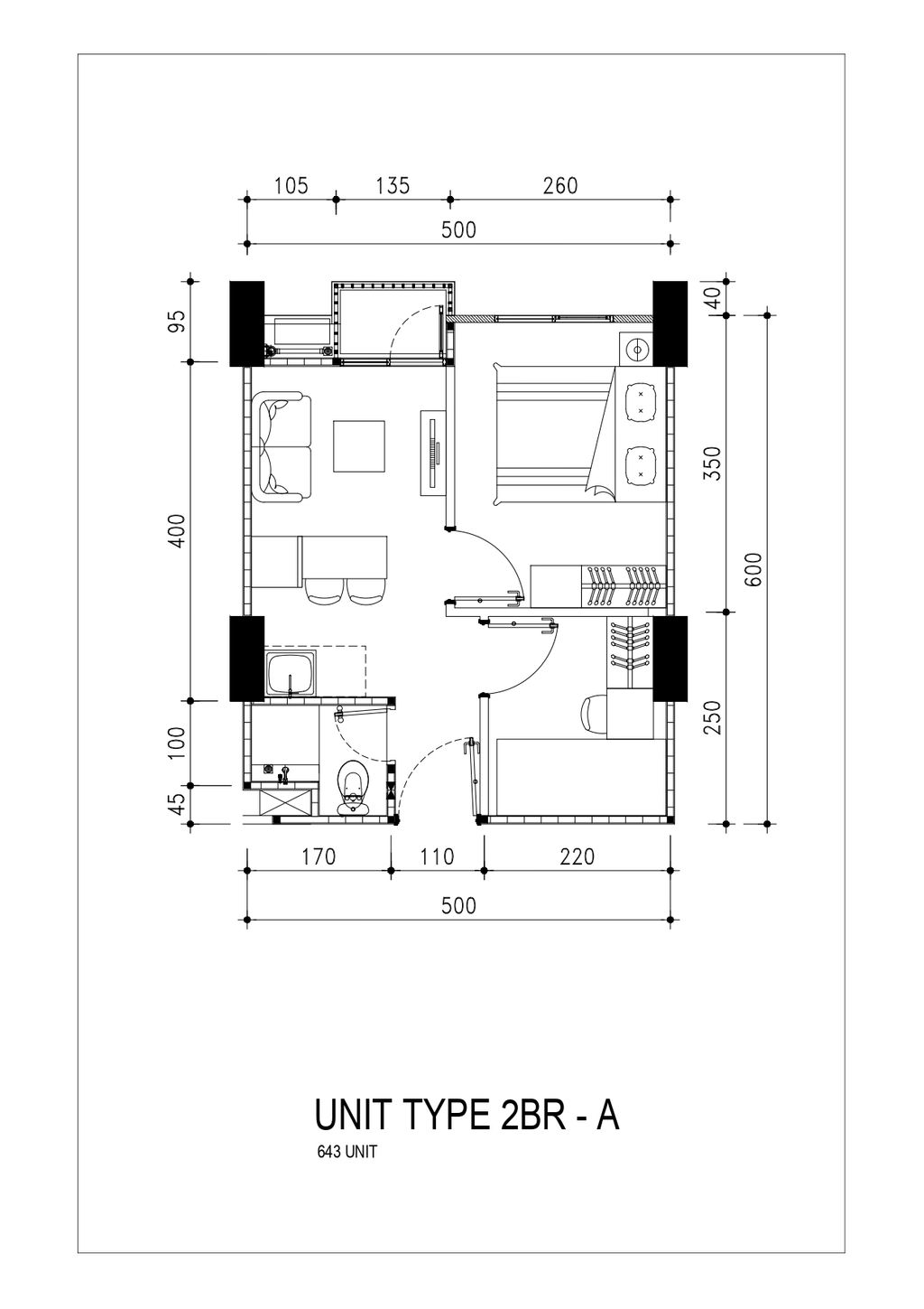 foto denah rumah tipe EKKI - 2BRA perumahan APARTEMEN PODOMORO GOLF VIEW