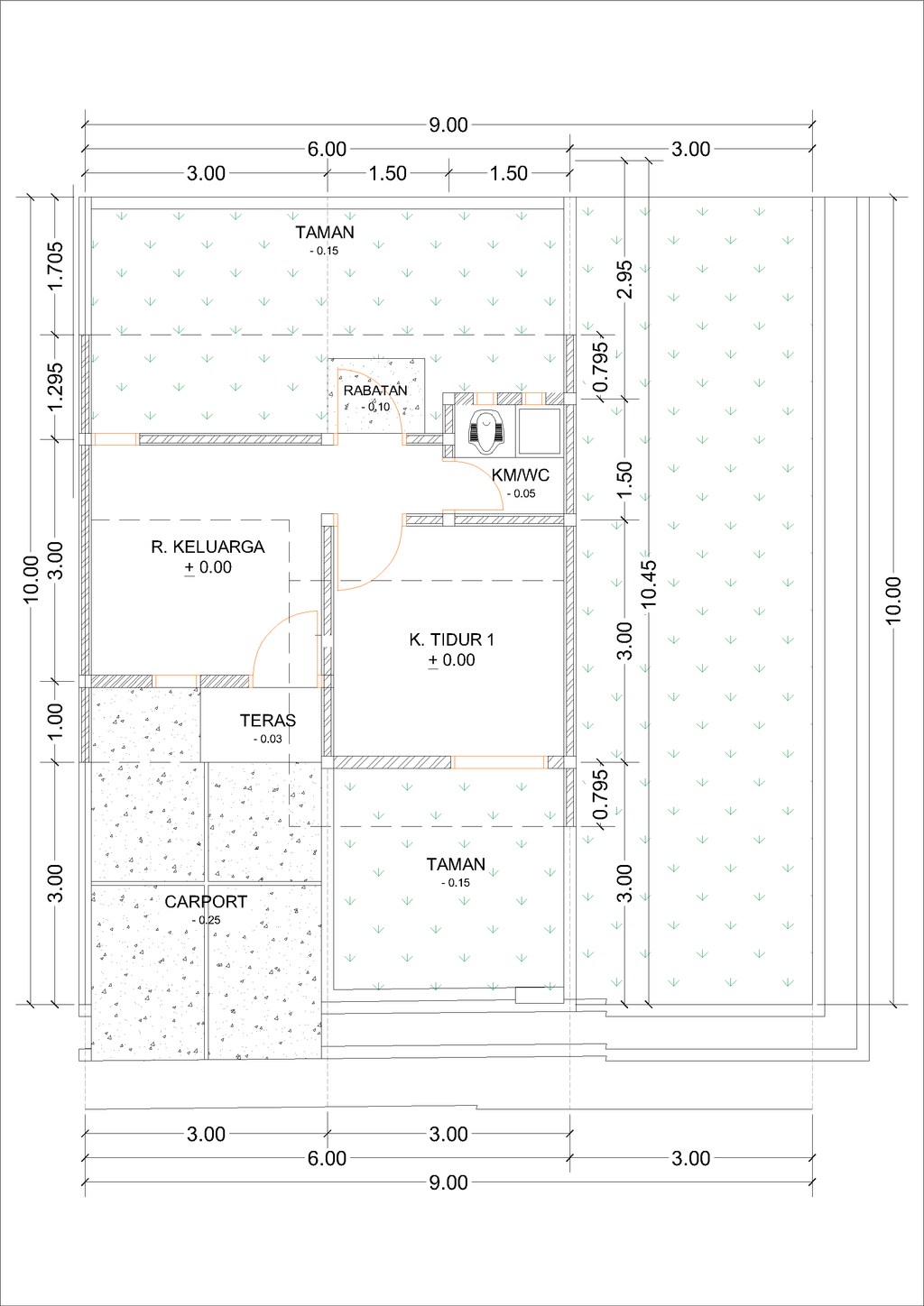 foto denah rumah tipe R12A-1 (2023) perumahan Kepuren Residence (Ranjeng)