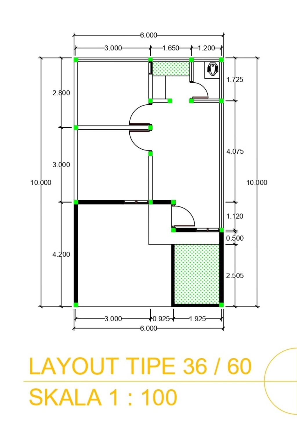 foto denah rumah tipe 36/60 plus perumahan HUMAIRA RESIDENCE