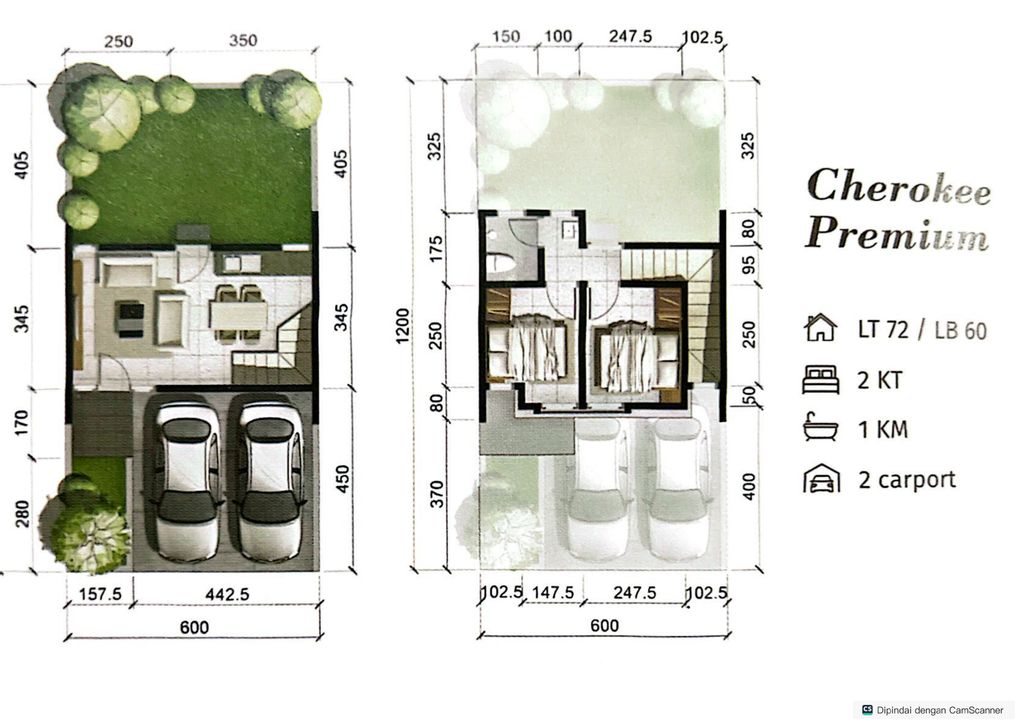 foto denah rumah tipe CHEROKEE PREMIUM perumahan SKYVILLE RESIDENCE