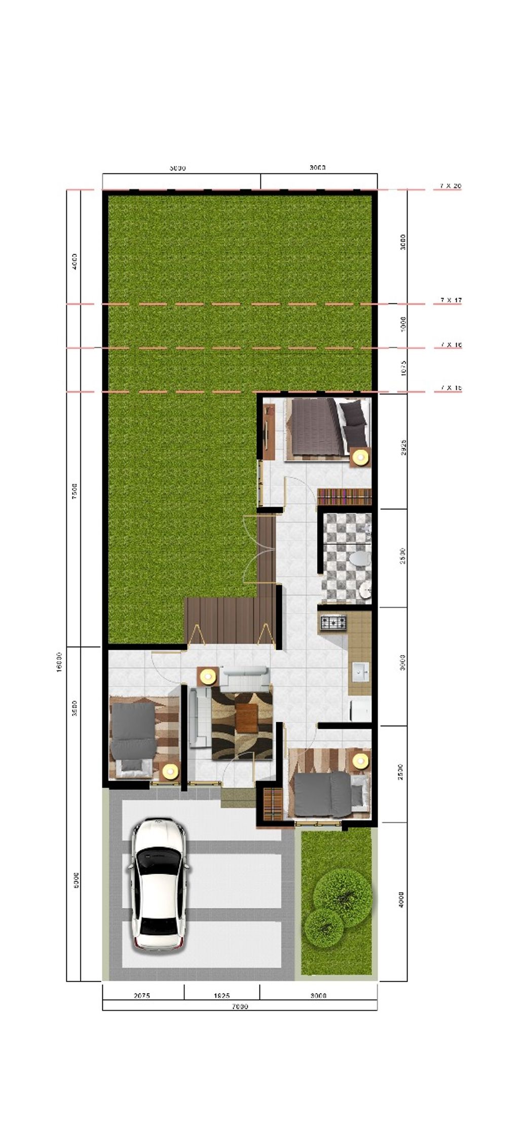 foto denah rumah tipe KAPALUA EXTENSION A.03/01 perumahan CITRA SENTUL RAYA