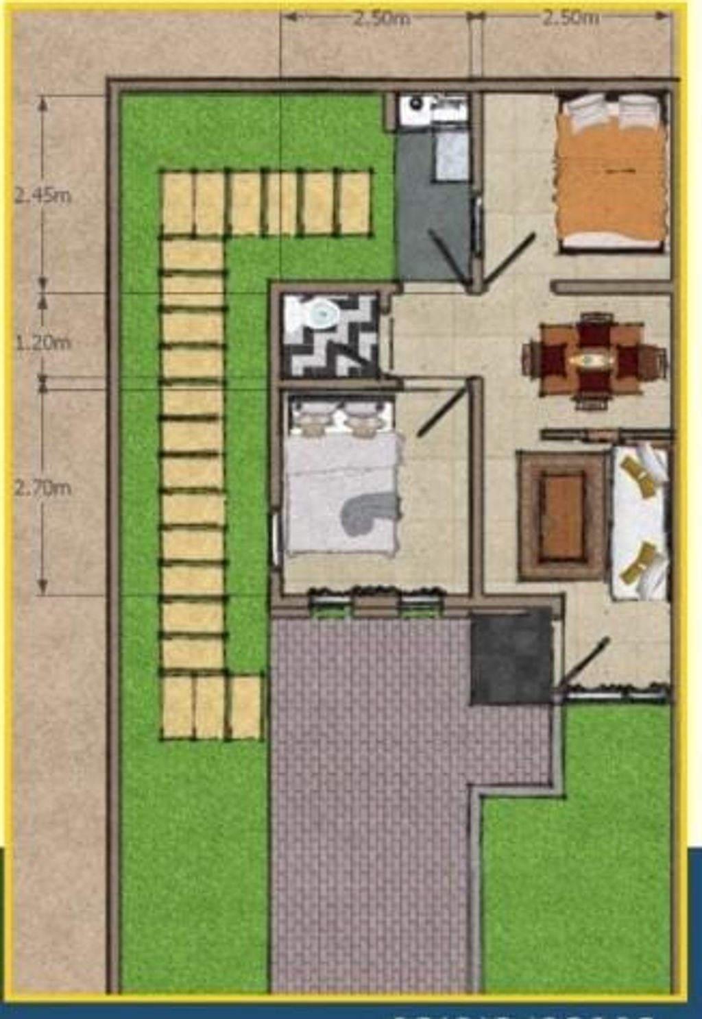 foto denah rumah tipe 30/75 perumahan Denggen Residence