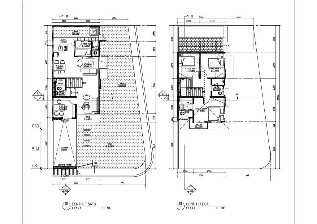 foto denah rumah tipe CORDIA-B1-1 perumahan Penta Garden