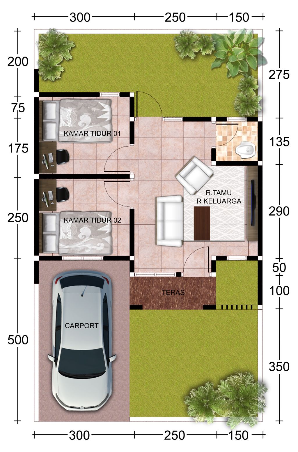foto denah rumah tipe T 36 C perumahan RINGIN ASRI 2