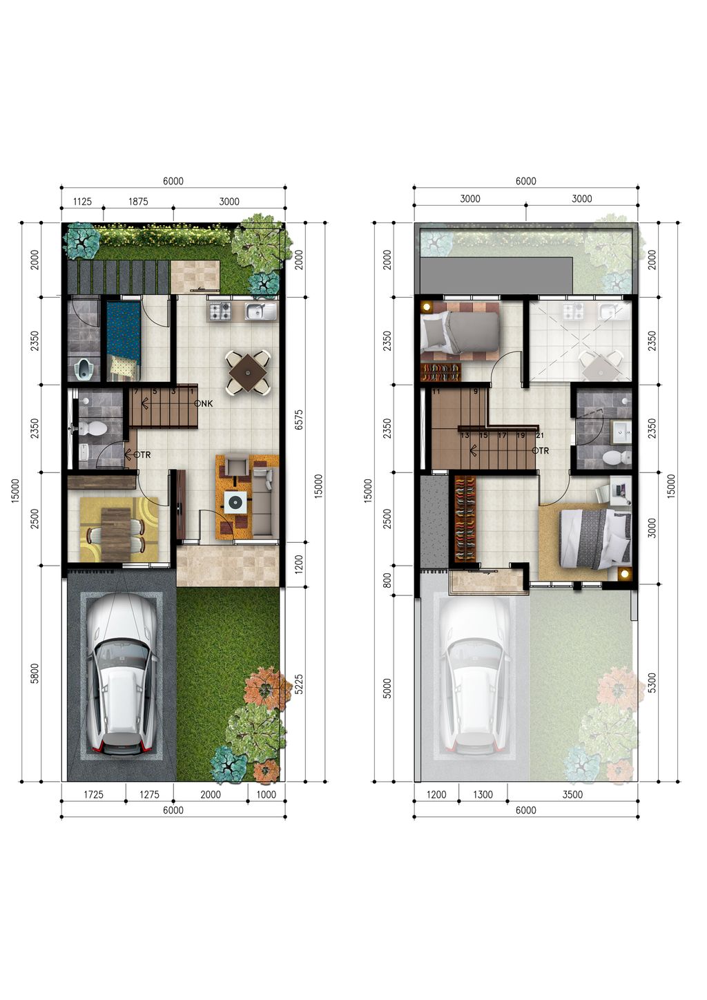 foto denah rumah tipe BOUGENVILLE-B2-6 perumahan Penta Garden