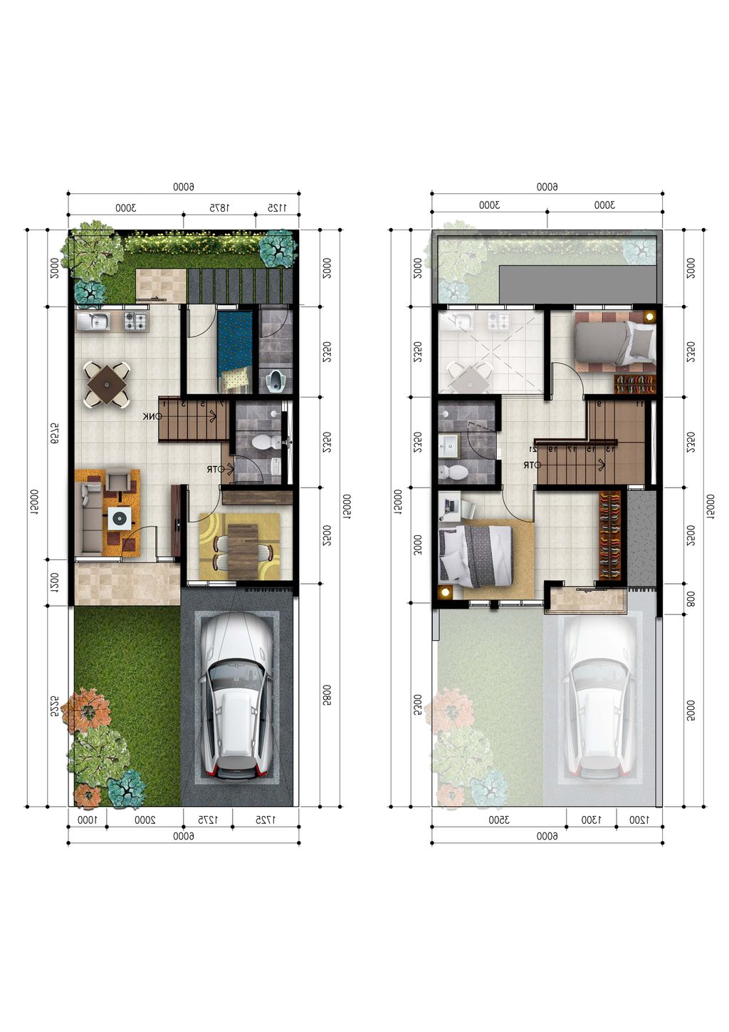 foto denah rumah tipe BOUGENVILLE-B2-7 perumahan Penta Garden