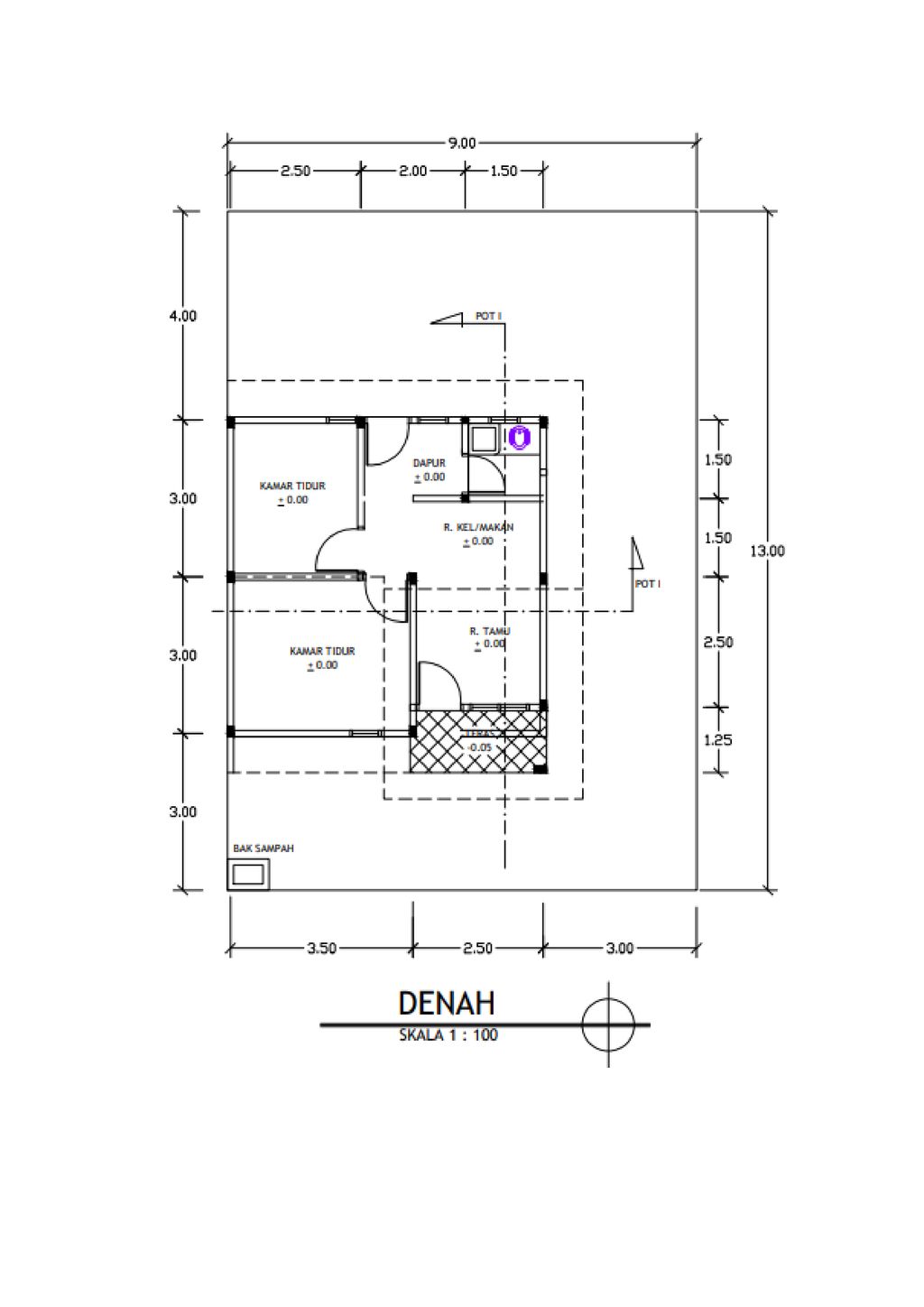 foto denah rumah tipe 36/117 perumahan Perumahan Nugraha Village 2