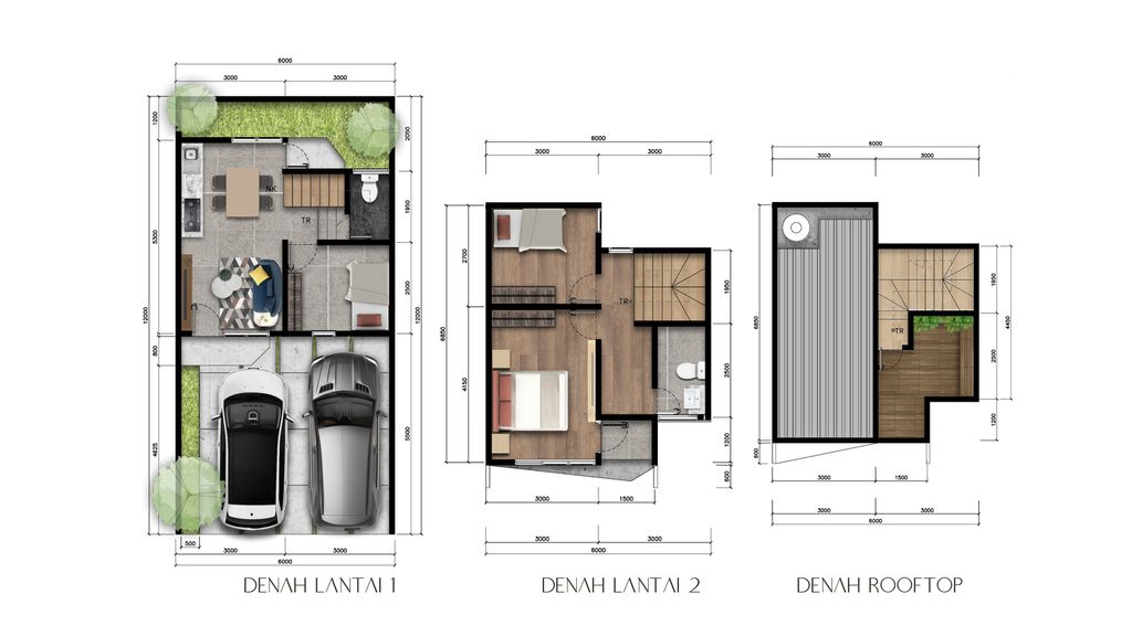foto denah rumah tipe 75/90 perumahan SERPONG SURADITA RESIDENCE (TAHAP 1)