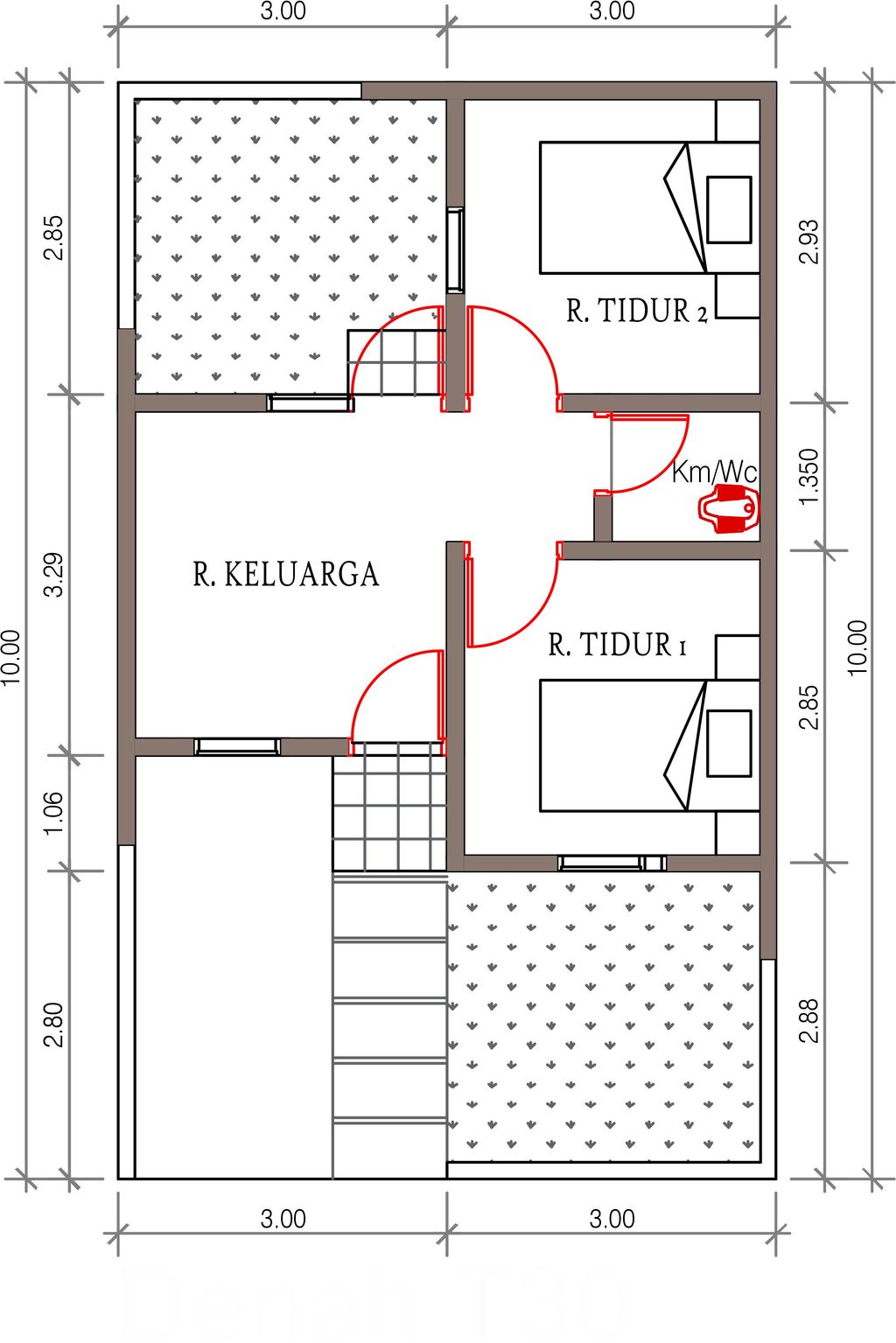 foto denah rumah tipe T30/60 2024 perumahan NOMIRA BUKIT CILAJA