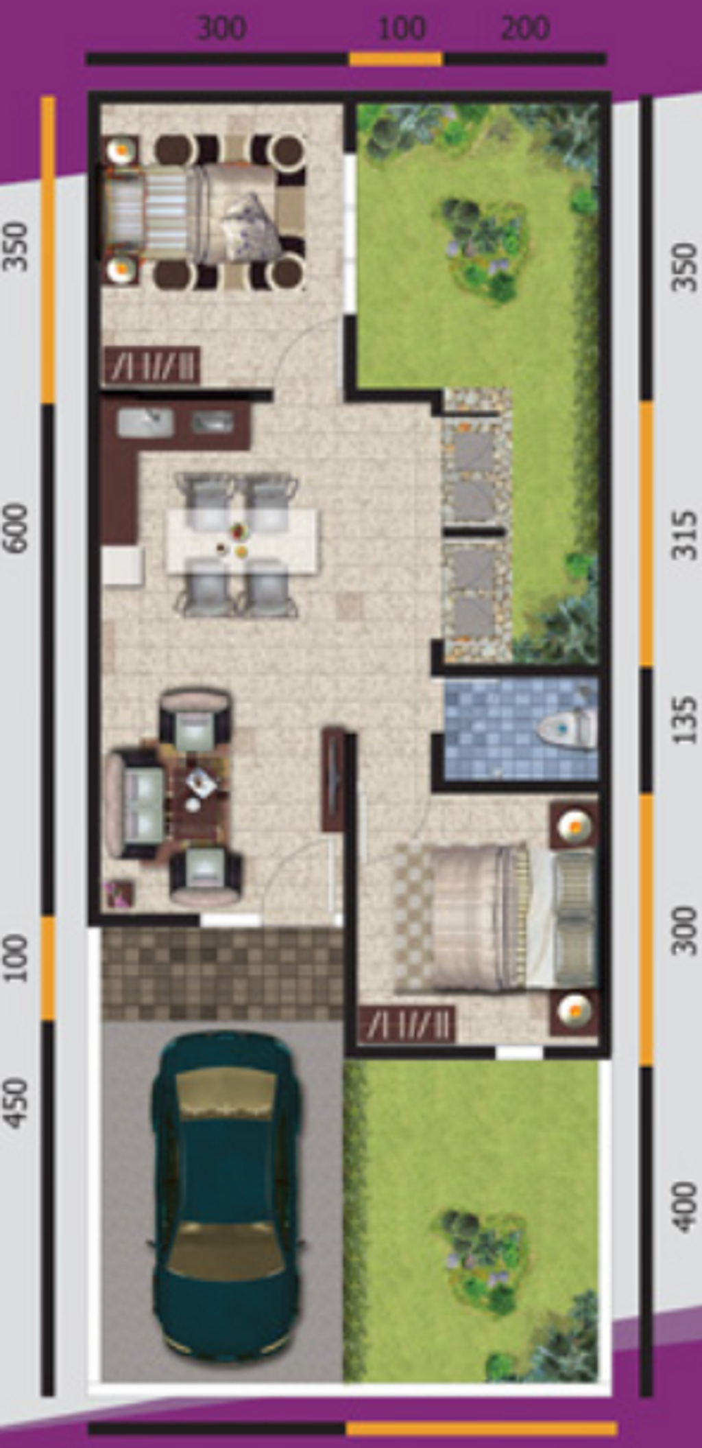 foto denah rumah tipe MINNESO 695 perumahan MUTIARA GADING CITY - LONDON BLV