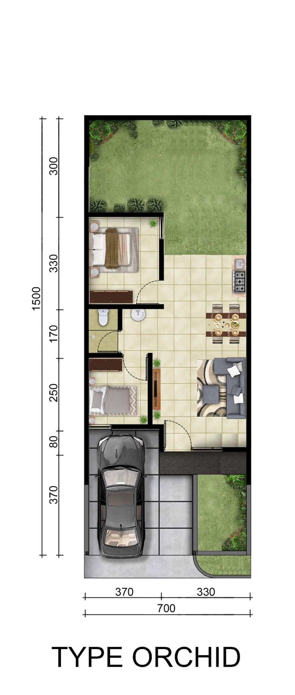foto denah rumah tipe ORCHID perumahan MAGNOLIA RESIDENCE 2