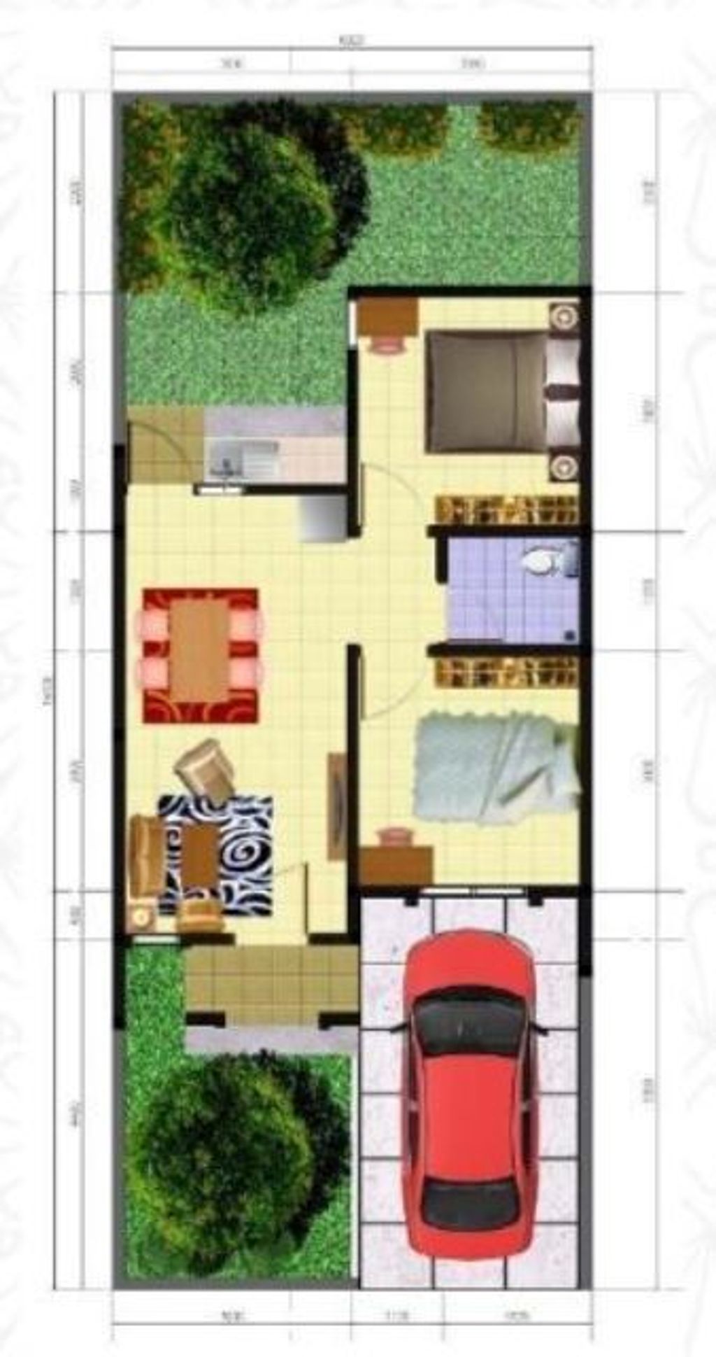 foto denah rumah tipe RE 45/90 perumahan Harvest City