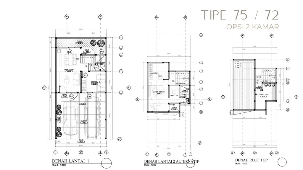 foto denah rumah tipe 75/72 perumahan SERPONG SURADITA RESIDENCE (TAHAP 1)