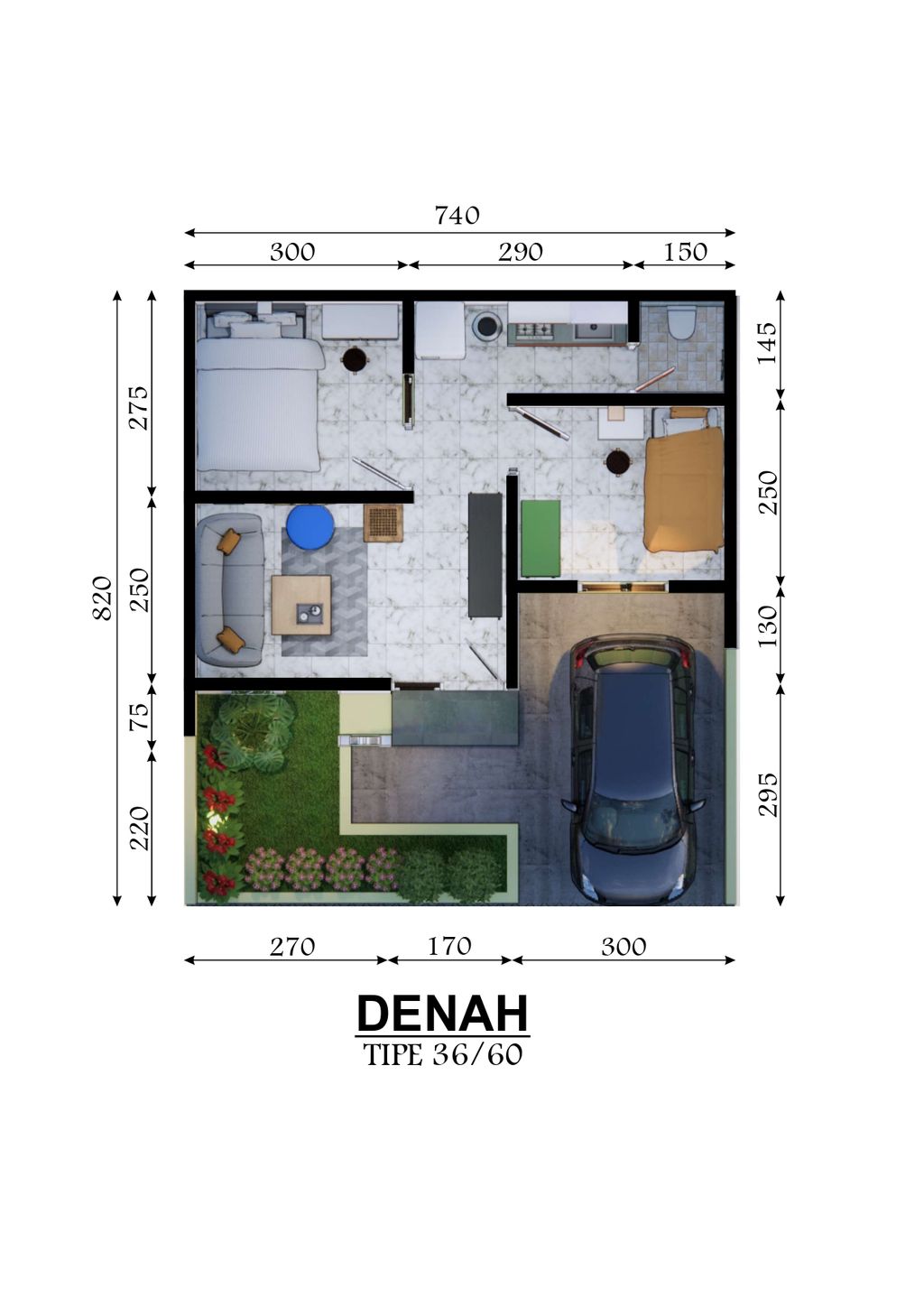 foto denah rumah tipe Subsidi perumahan Grand Abi Residence