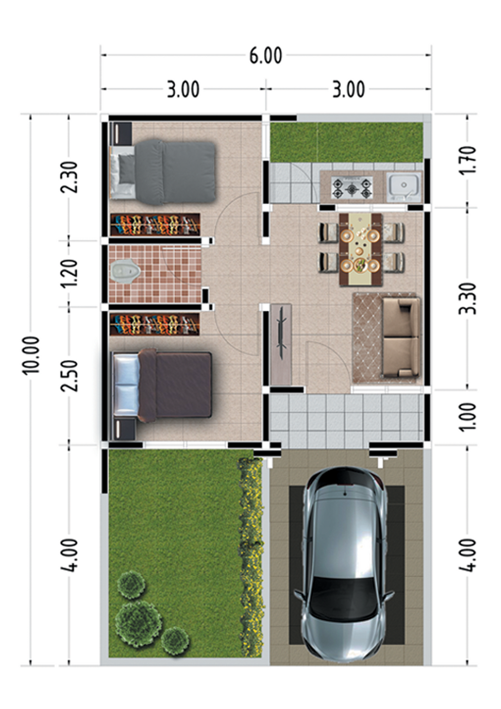 foto denah rumah tipe 30/76 perumahan JAZEERA CIKARANG RESIDENCE