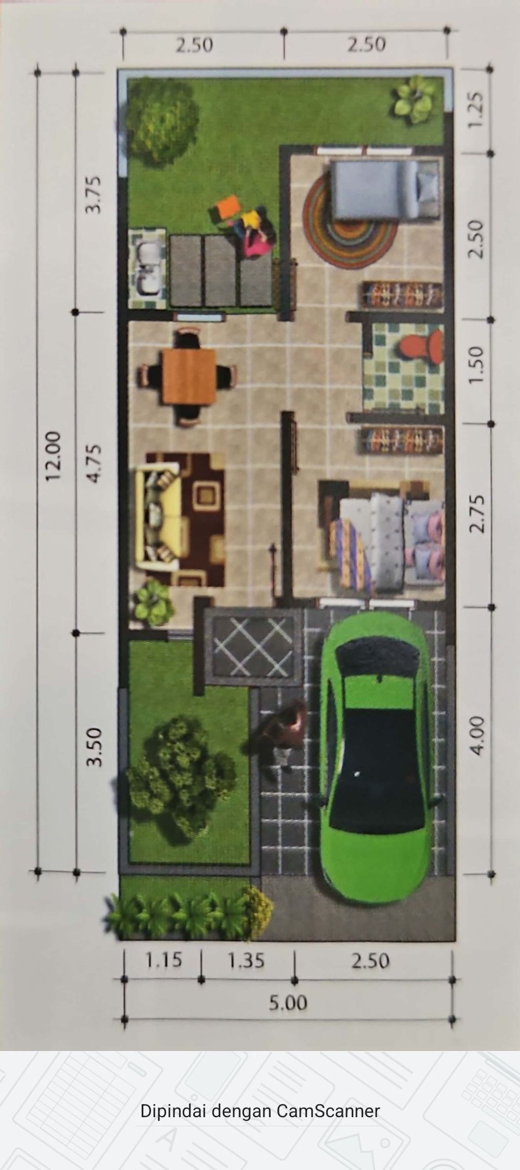 foto denah rumah tipe 30/60 perumahan DUKUH ZAMRUD