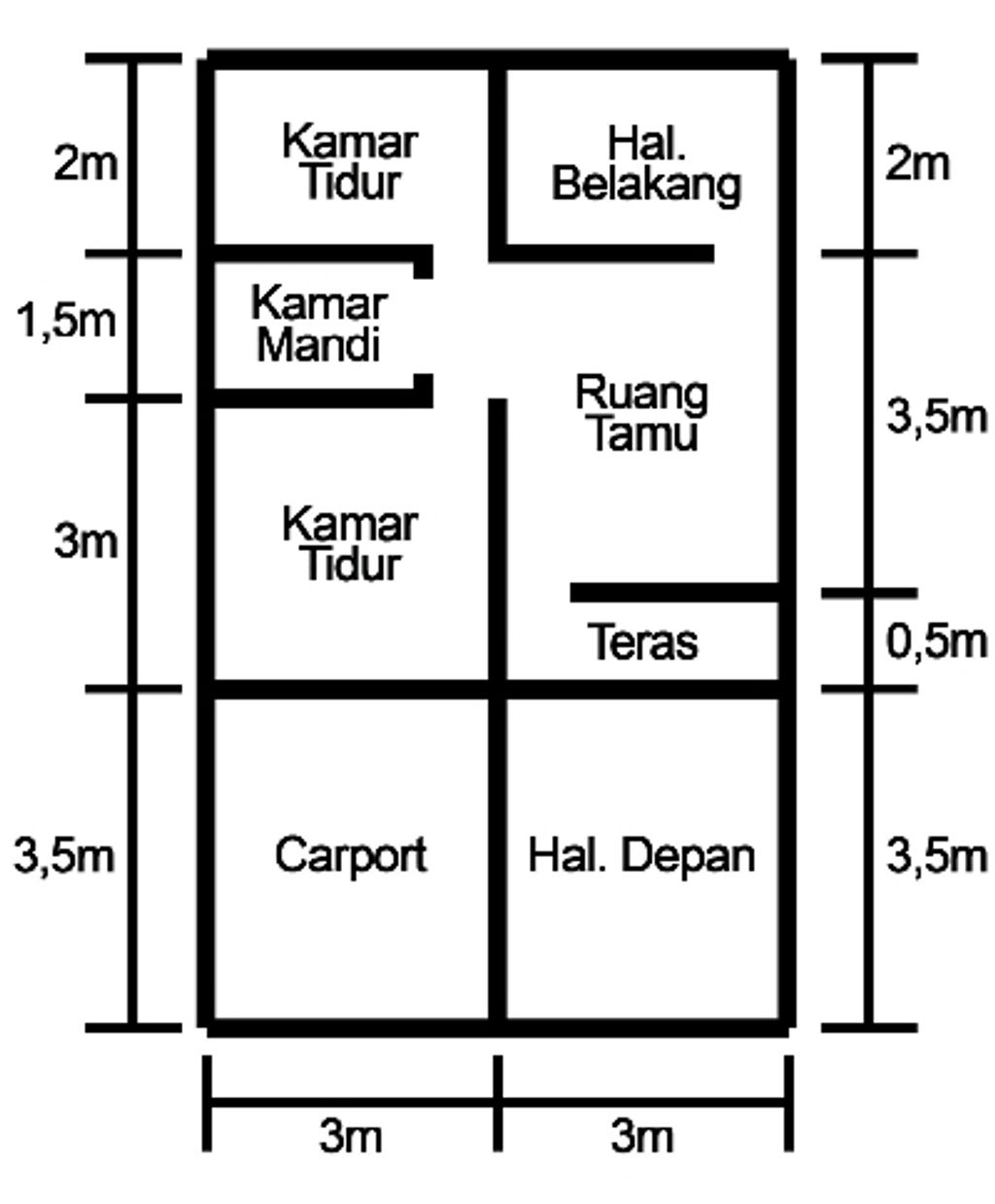 foto denah rumah tipe 30/60 perumahan BUKIT NEGLASARI INDAH