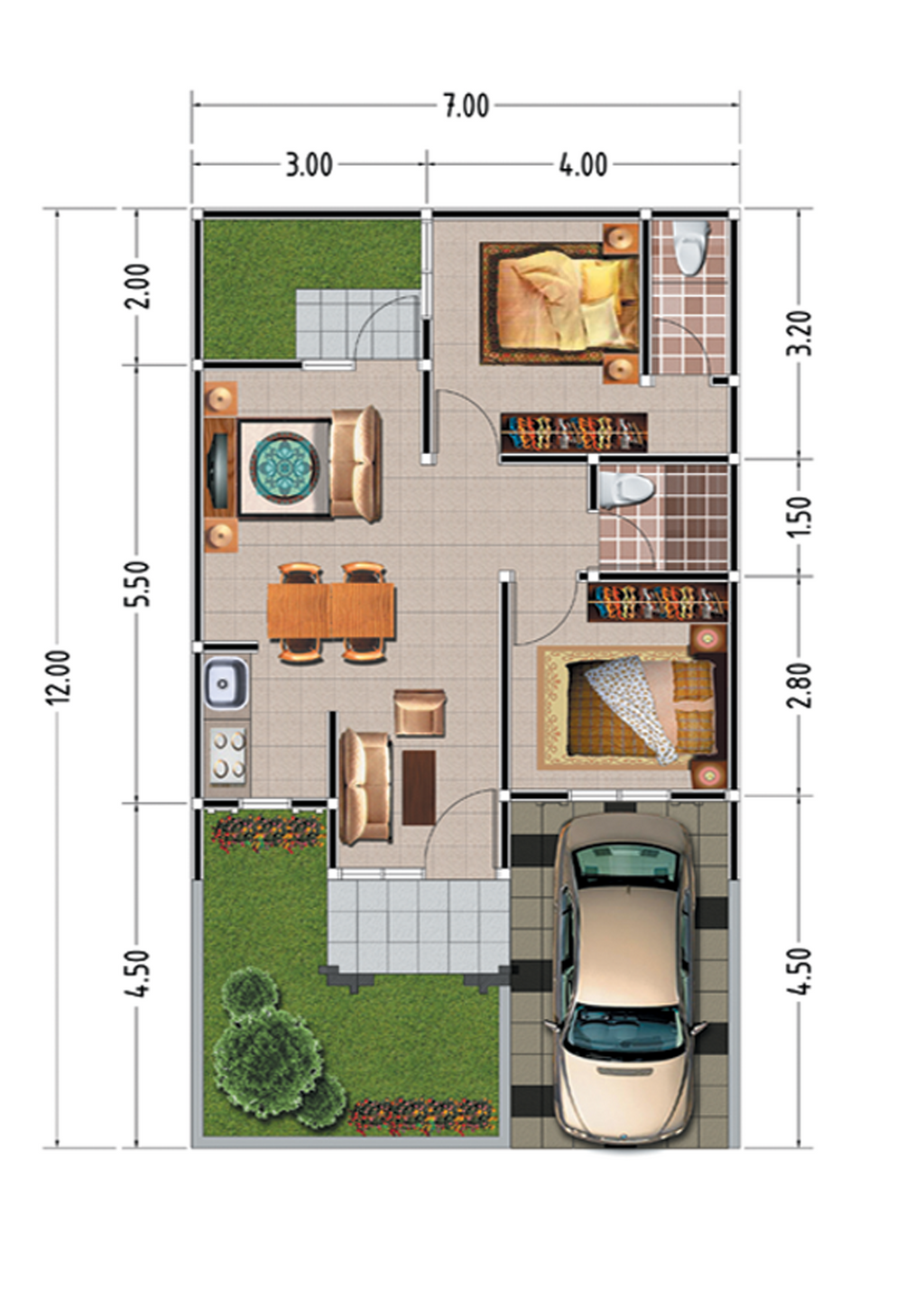 foto denah rumah tipe 52/84 perumahan JAZEERA CIKARANG RESIDENCE