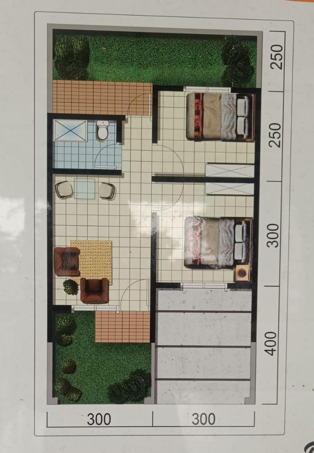 foto denah rumah tipe 36/ 72 perumahan Boekit Serang Damai Residence