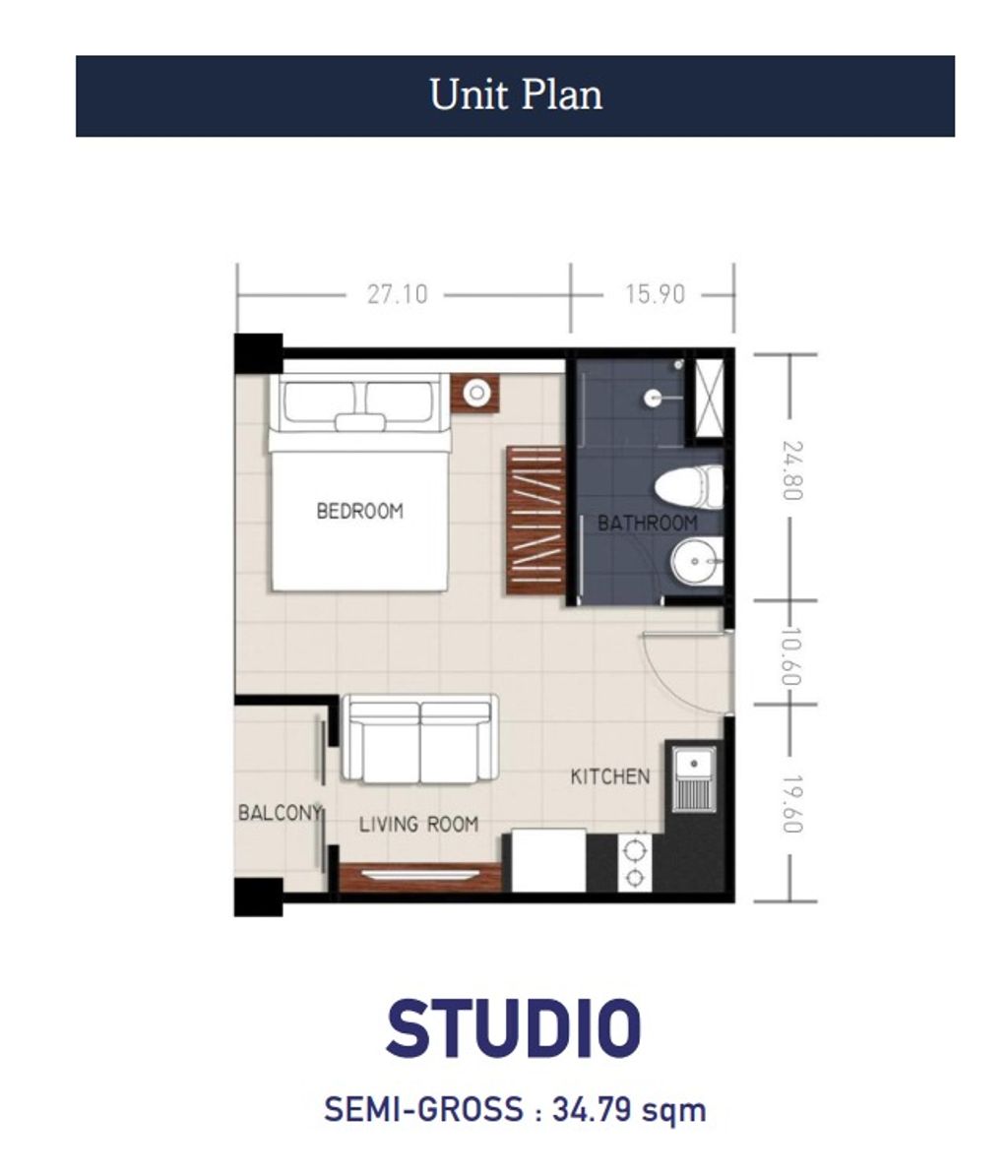 foto denah rumah tipe STUDIO perumahan APARTEMEN BROOKLYN