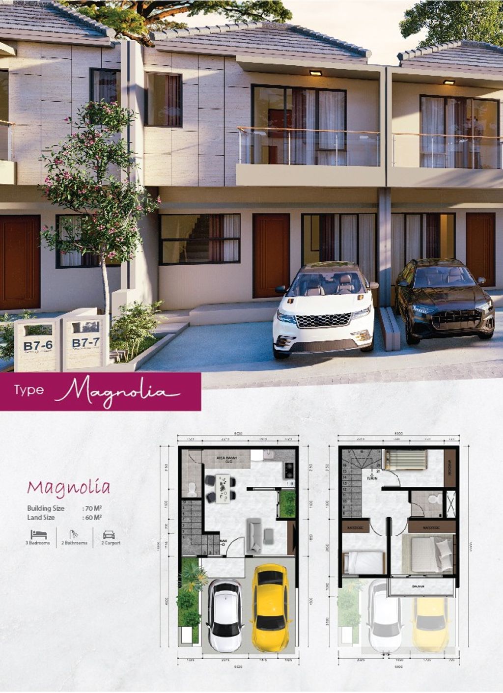 foto tampak rumah tipe Magnolia perumahan Martadinata Residence