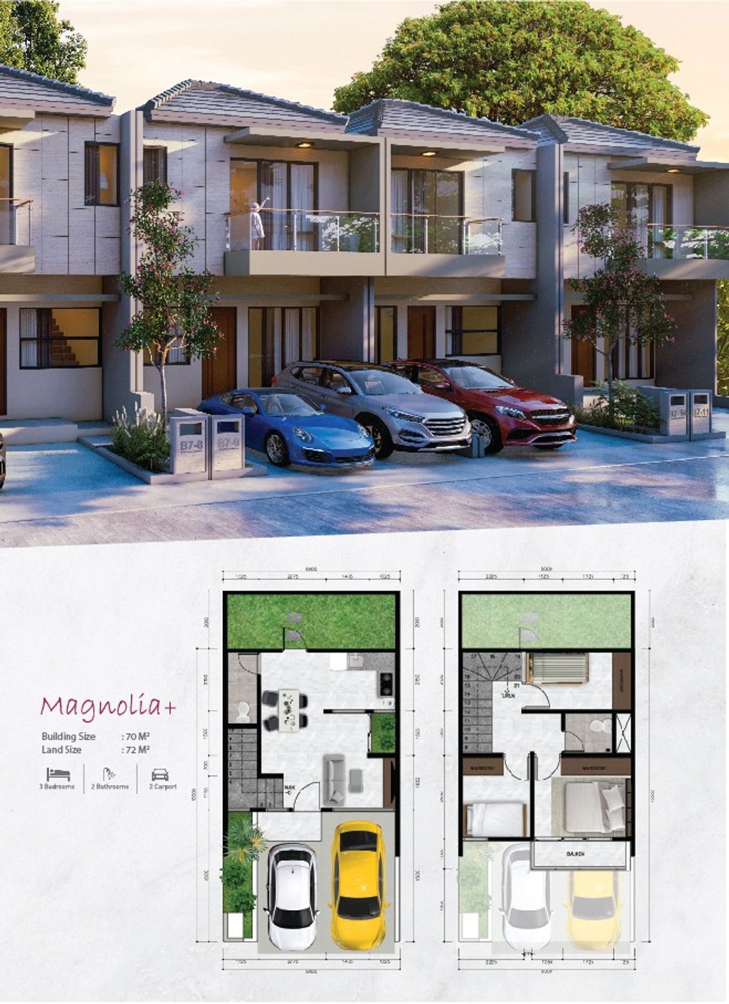 foto tampak rumah tipe Magnolia+ perumahan Martadinata Residence