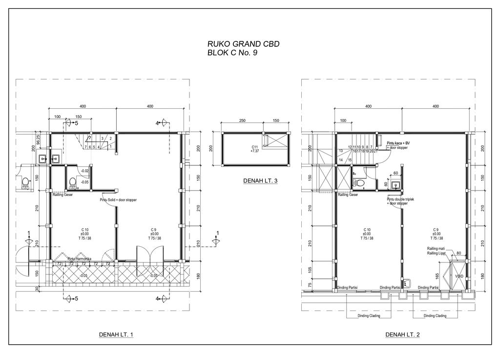 foto denah rumah tipe Ruko Grand CBD C-9 perumahan GRAND DELTA SARI