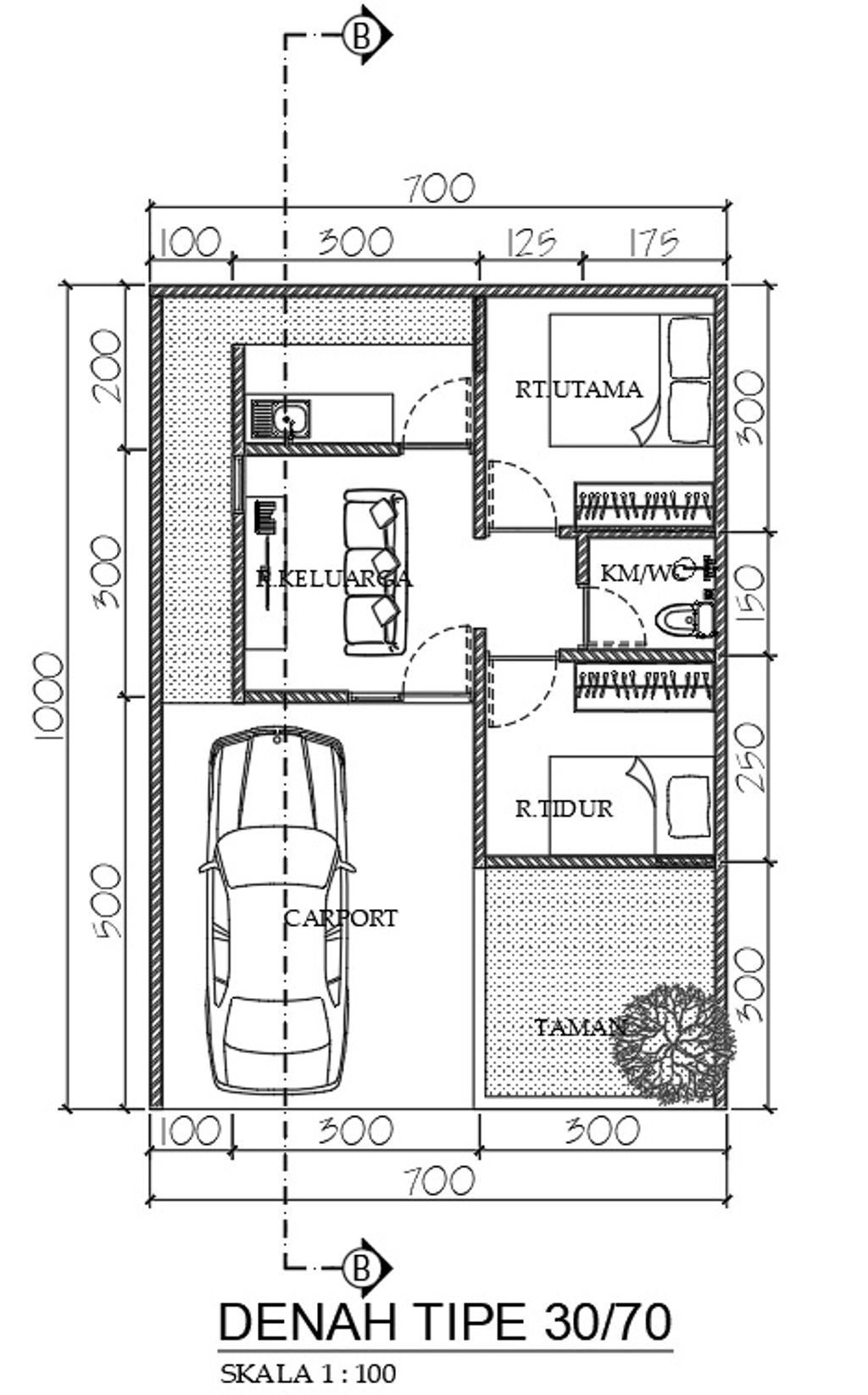 foto denah rumah tipe 30 perumahan The Hasanah Residence 4 (Cluster Adara Park)